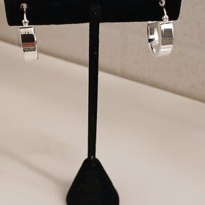 UltraFine Silver Squared Edge 0.75" Hoop Earrings, 2.8g